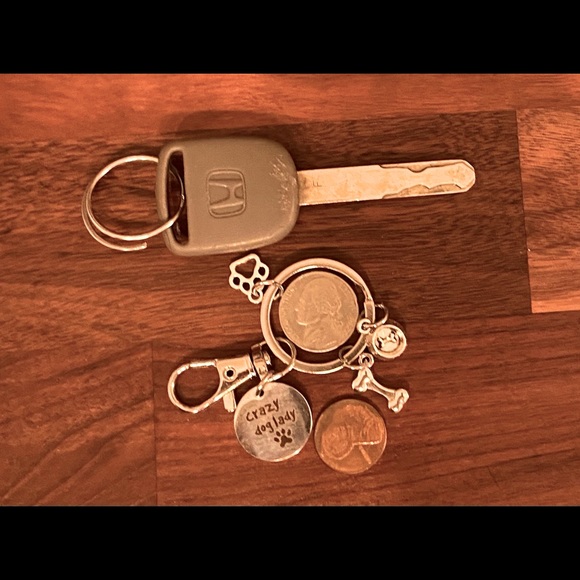 Crazy Dog Lady Lightweight Silver Tone Keychain - Picture 3 of 5